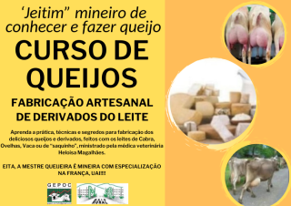 Curso fabricação artesanal de queijos e derivados do leite