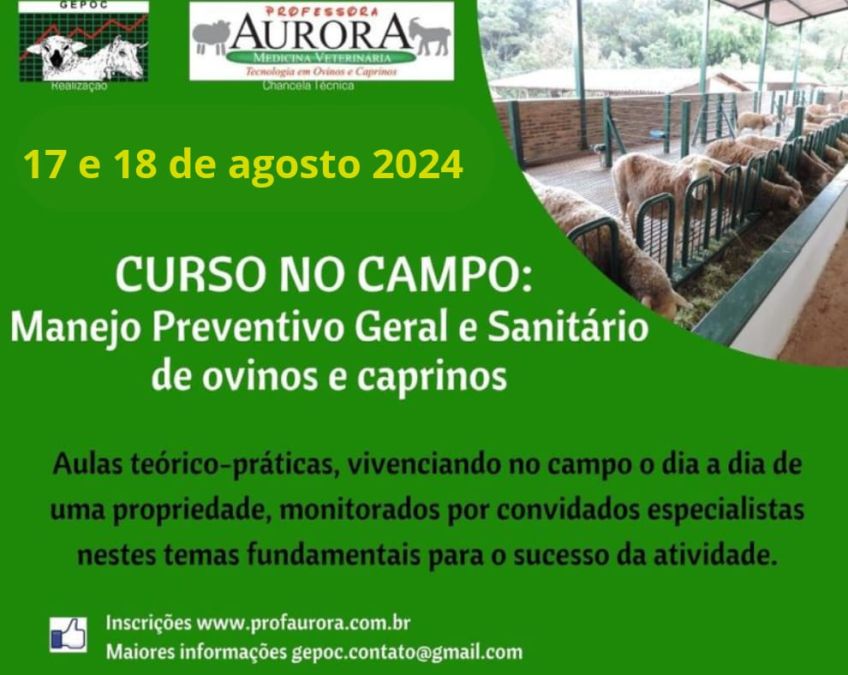 Próxima Turma do Curso de Manejo de Caprinos e Ovinos